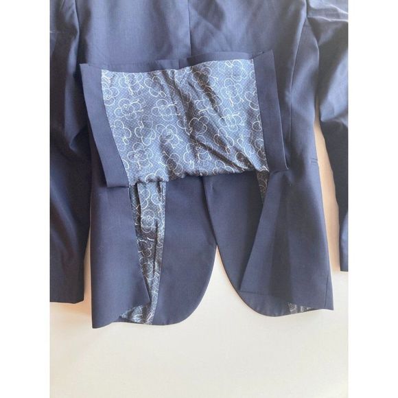 Men's LOUIS VUITTON UNIFORMS Navy Blue Virgin Wool Blazer Suit Jacket, Size 44 - Picture 7 of 14